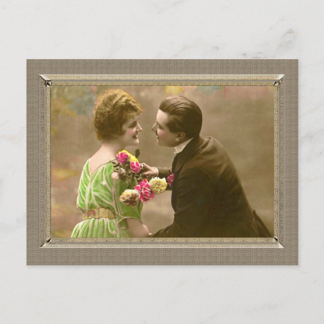 Romantisches Paar - küssen Sie mich Postkarte (Vorderseite)