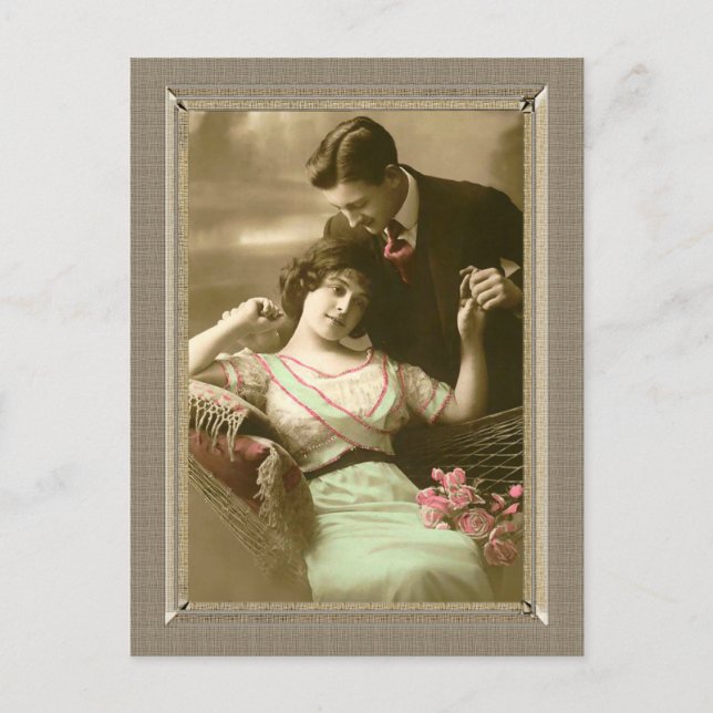 Romantisches Paar - Lieben Hingabe Postkarte (Vorderseite)