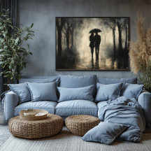 Romantisches Paar - Minimalistische Kohlekunst