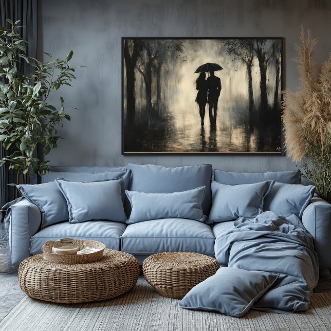 Romantisches Paar - Minimalistische Kohlekunst Poster (Von Creator hochgeladen)