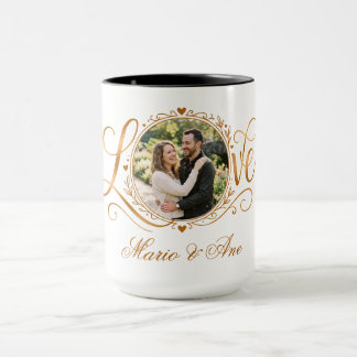 Romantisches Paar Personalisierter Hochzeitsjubilä Tasse