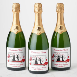 Romantisches Paar Silhoutte Rote Herzen Personalis