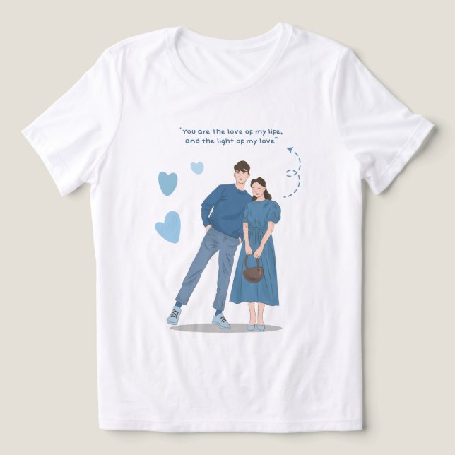 Romantisches Paar T-Shirt Tri-Blend Shirt (Design Vorderseite)