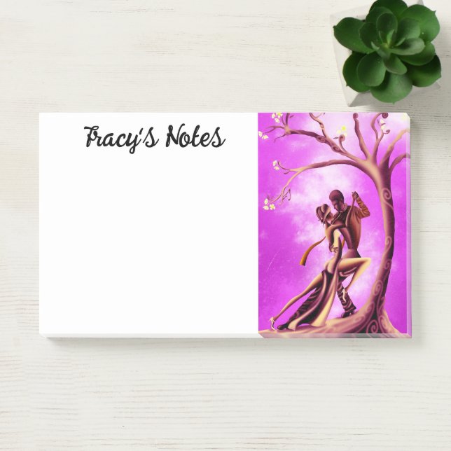 Romantisches Paar tanzt Tango Pink Post-it Klebezettel (Büro)
