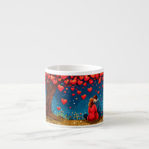 🌳 Romantisches Paar unter Baum-Silhouette ✨ Gemüt Espressotasse