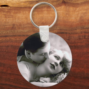 Romantisches Paar Vintage Retro-Foto Elegante Lieb Schlüsselanhänger