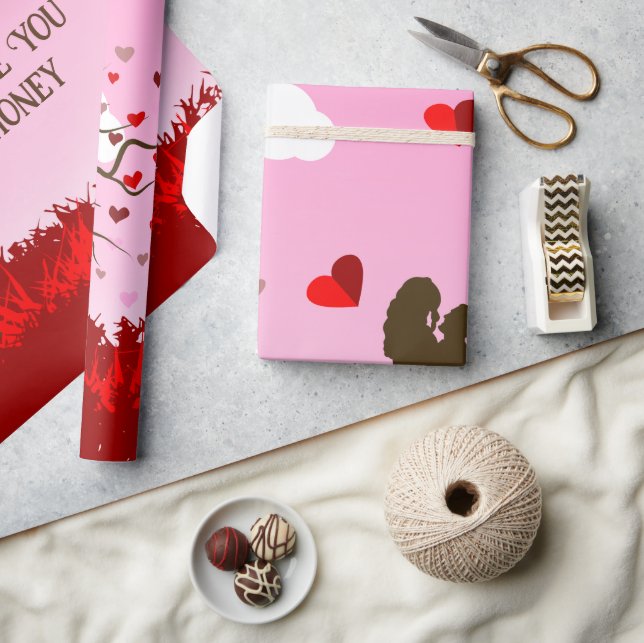 romantisches Paar Wrap-Papier  Geschenkpapier (Kunsthandwerk)