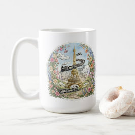 Romantisches Paris, Eiffelturm, französische Kunst Kaffeetasse