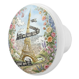 Romantisches Paris, Eiffelturm, französische Kunst Keramikknauf
