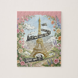 Romantisches Paris, Eiffelturm, französische Kunst Puzzle