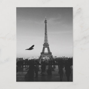 Romantisches Paris Eiffelturm Schwarz-Weiß Postkarte