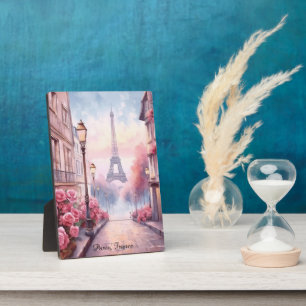 Romantisches Paris Frankreich – Eiffelturm Floral Fotoplatte