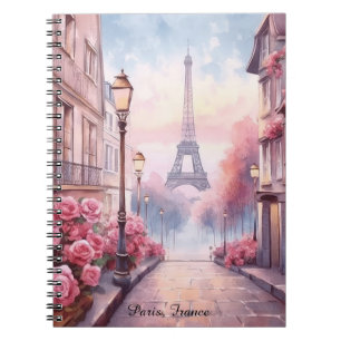 Romantisches Paris Frankreich – Eiffelturm Floral Notizblock
