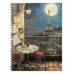Romantisches Paris Frankreich Eiffelturm Illustrat Notizblock