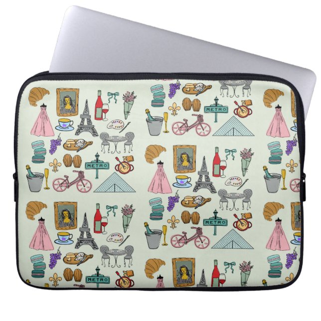 Romantisches Paris Laptopschutzhülle (Vorderseite)