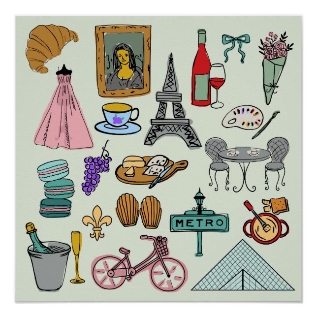 Romantisches Paris Poster (Vorderseite)