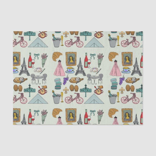 Romantisches Paris Seidenpapier (Vorderseite)