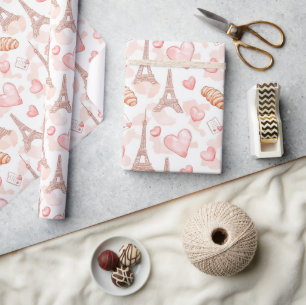 Romantisches Paris-Thrapping Paper Geschenkpapier