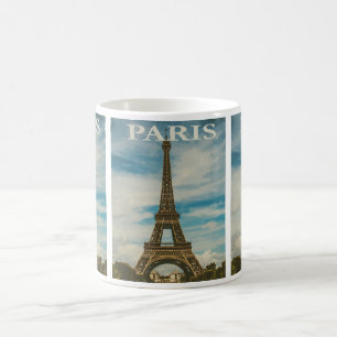 Romantisches Paris: Vintage-Reise-Urlaubsferien Verwandlungstasse