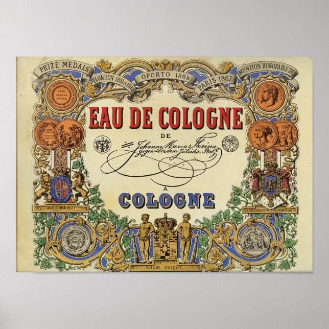 Romantisches Pariser Parfümbild 1868 Poster (Vorne)