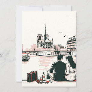 Romantisches Pariser Picknick Liebe. Bewahre Momen Feiertagskarte