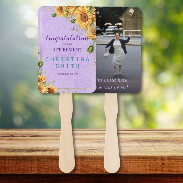 Romantisches Party für Sonnenblumen Fächer (Romantic Sunflower Watercolor Retirement Party)