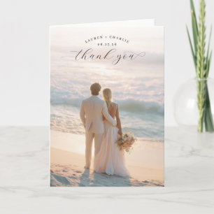 Romantisches Pastell-Strandfoto Dankeskarte
