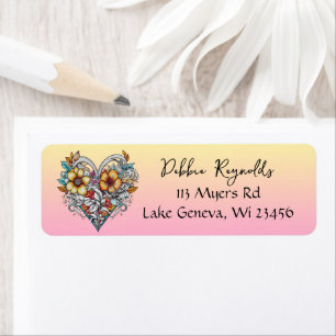 Romantisches personalisiertes Blumenherz