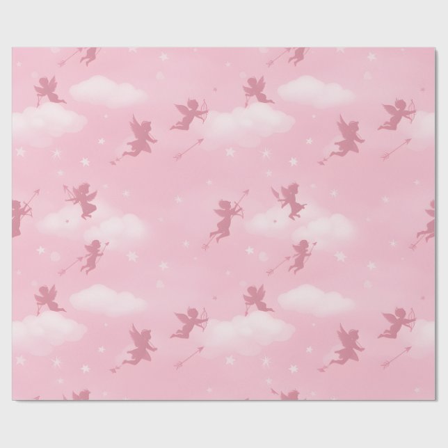 Romantisches Pfeil- und Wolkenmuster Geschenkpapier (Flach)