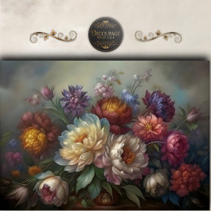Romantisches Pfingstrosen-Blumen-Stillleben-Decoup Seidenpapier