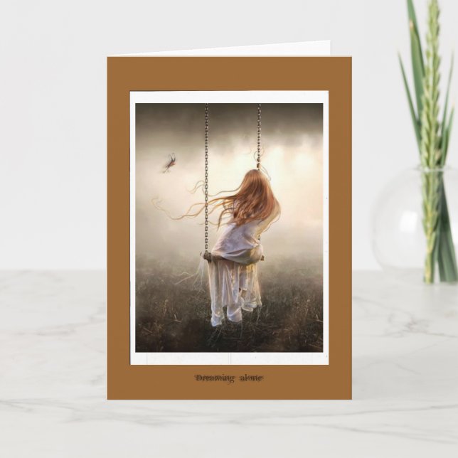 romantisches Photoböhmen Schaukel junges Mädchen Karte (Vorderseite)