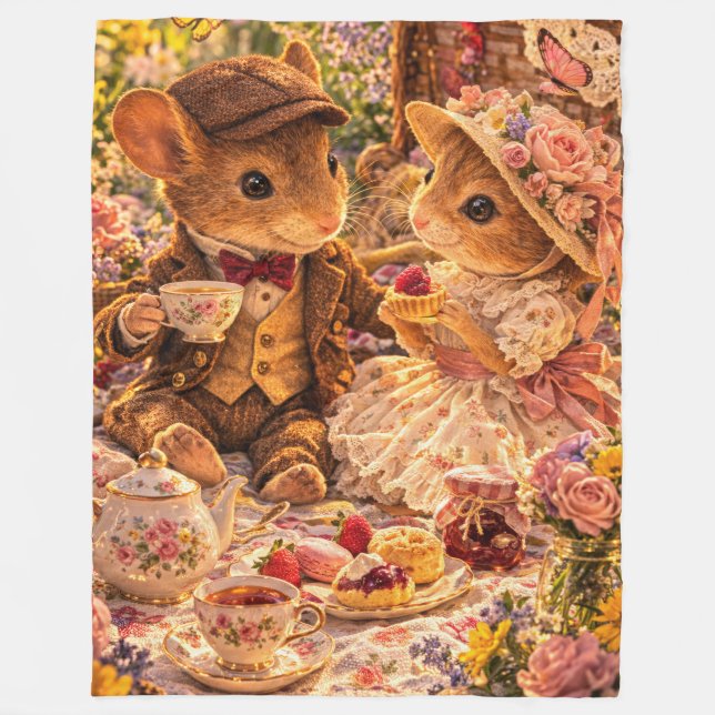 Romantisches Picknick Paar Geschenk Kuschel Tee Li Fleecedecke (Vorderseite)