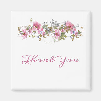 Romantisches Pink Floral Watercolor Script persona Magnet