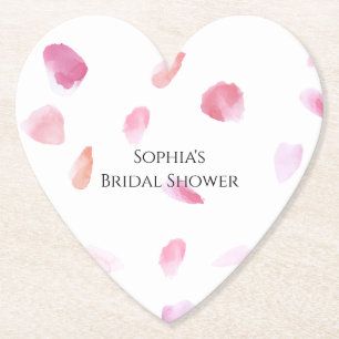 Romantisches Pink Peach Rose Petals Brautparty Untersetzer