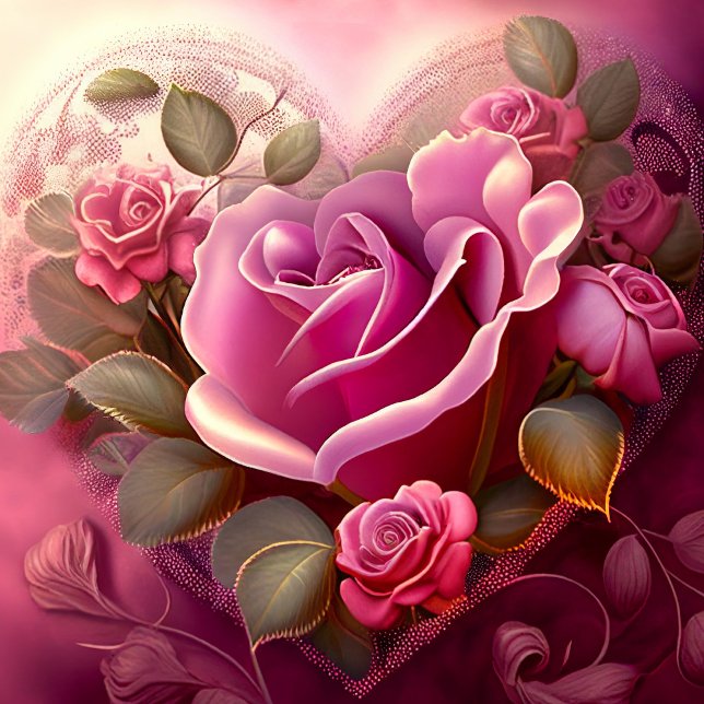 Romantisches Pink Rose Jigsaw Puzzle (Von Creator hochgeladen)
