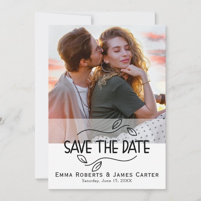Romantisches QR-Foto Save the Date (Vorderseite)