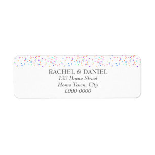 Romantisches Rainbow Confetti-Adressetikett