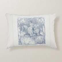 Romantisches Reitermädchen Cottagecore Delft Blau