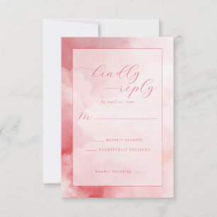 Romantisches Rosa Aquarell RSVP Karte