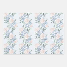 Romantisches Rosa Blüten Brautparty Geschenkpapier Set