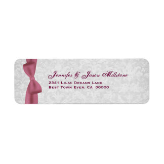 Romantisches Rosa Bow und SilberDamaskus-Hochzeitl