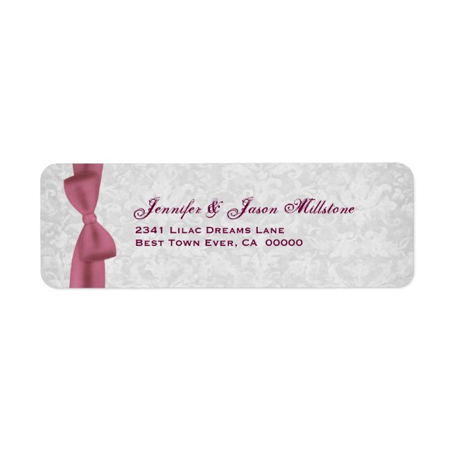 Romantisches Rosa Bow und SilberDamaskus-Hochzeitl (Vorne)