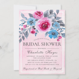 Romantisches rosa Brautparty Einladung