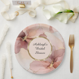Romantisches Rosa Brautparty Pappteller
