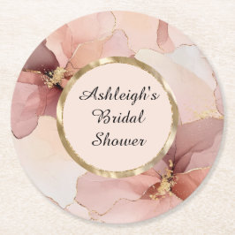Romantisches Rosa Brautparty Runder Pappuntersetzer