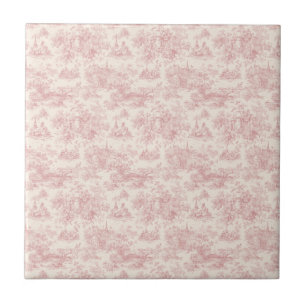 Romantisches rosa französisches Toile-Landmuster ( Fliese