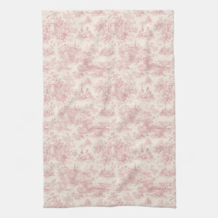 Romantisches rosa französisches Toile-Landmuster ( Geschirrtuch