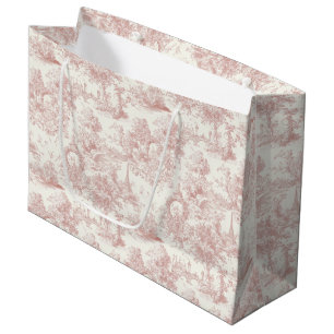 Romantisches rosa französisches Toile-Landmuster ( Große Geschenktüte