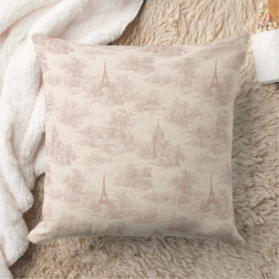 Romantisches rosa französisches Toile-Landmuster ( Kissen