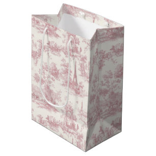 Romantisches rosa französisches Toile-Landmuster ( Mittlere Geschenktüte